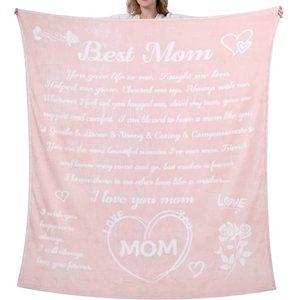 New Pink Best Mom Blanket 65 x 55 inches